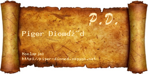 Piger Dioméd névjegykártya